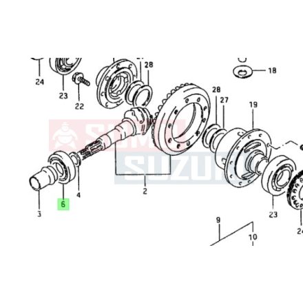 Samurai csapágy diffiben hátul 09265-35011