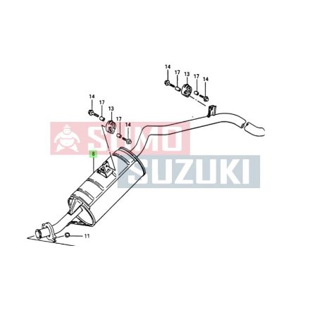 Suzuki Samurai kipufogó hátsó 1,3 14300-83001