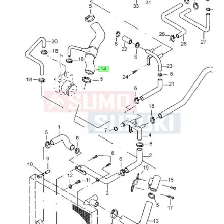 Suzuki Samurai SJ419 Cooler cső 17842-84CA0