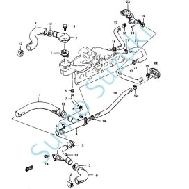 Suzuki Samurai SJ413 vízcső, hűtővízcső 17860-83000