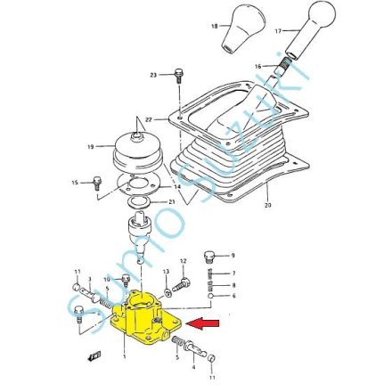 Suzuki Samurai Sebességváltó kar ház 25121-83090, 25121-83000