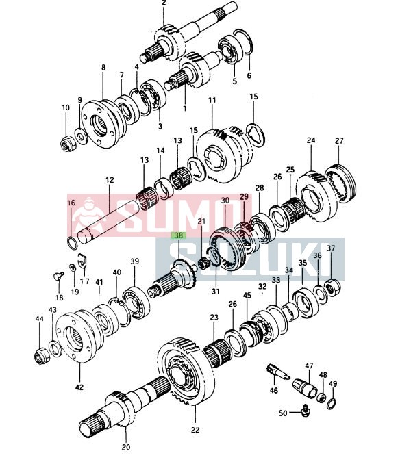Suzuki Samurai Transfer Case Front Output Shaft (Original Su