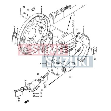 Suzuki Samurai SJ410 Rear Wheel Brake Cylinder With Bleeder LH (E42) 53402-80050