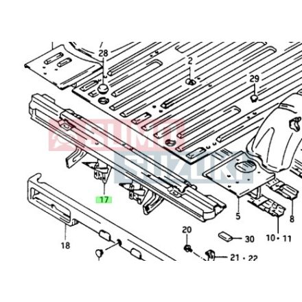 Suzuki Samurai SJ410-SJ413 Lökhárító tartó hátsó 62500-80310