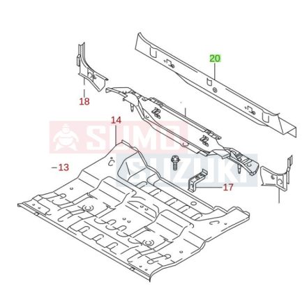 Suzuki Jimny padlólemez merevítő 62511-81A01