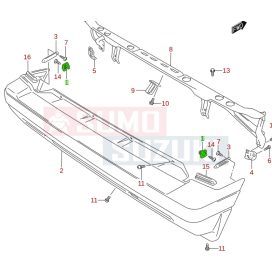   Suzuki Vitara SE416 lökhárító csavar patent hátsó 71752-86000