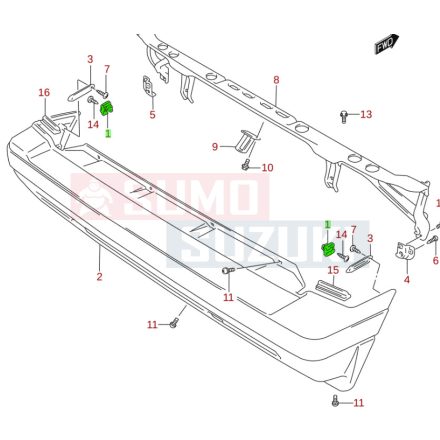 Suzuki Vitara SE416 lökhárító csavar patent hátsó 71752-86000