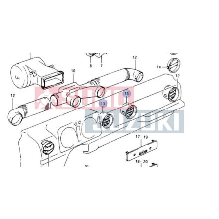 Suzuki Samurai műszerfal szellőző rács kerettel 73200-83020