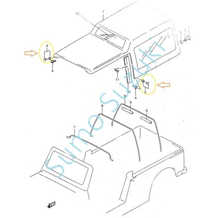 Suzuki Samurai ponyva rögzítő patent 79100-63850