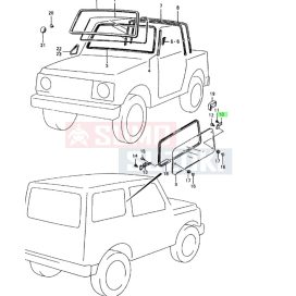 Suzuki Samurai oldalablak zsanér Gyári