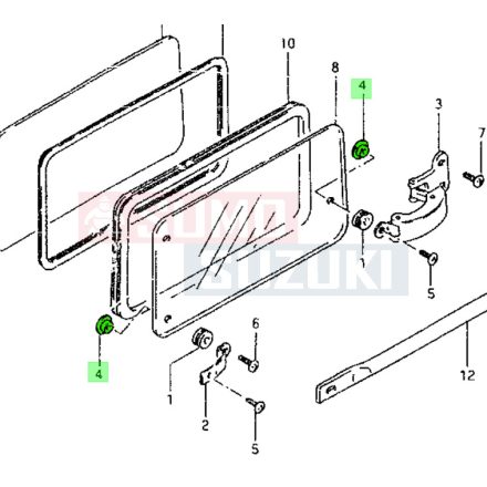 Suzuki Samurai SJ413 oldal ablak anya 81451-80102