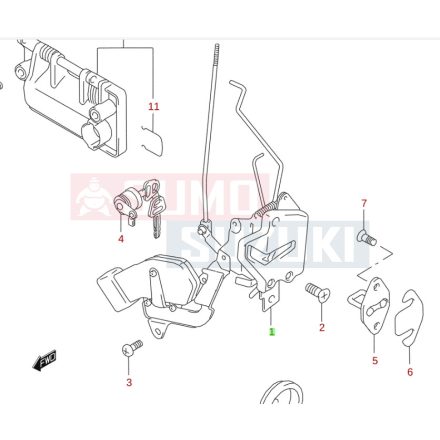 Suzuki Jimny 2008-ig zárszerkezet csomagtérajtó 82530-81A20