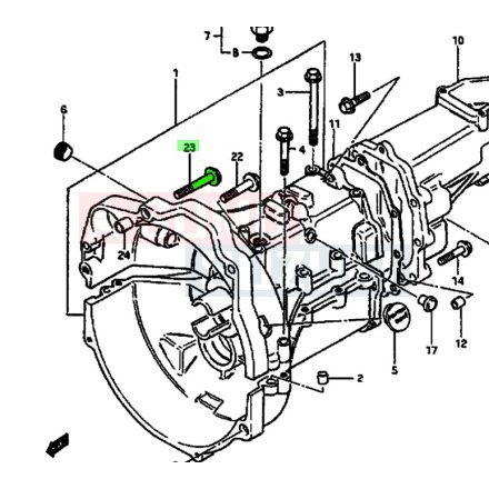 Suzuki Maruti 800, Samurai SJ410 váltóház rögzítő csavar 01107M10456