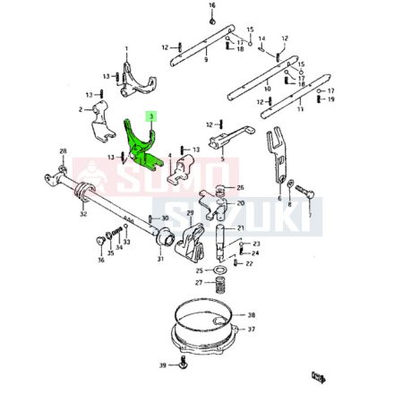 Maruti 800 sebességváltó kapcsoló villa III.-IV. sebesség 25221-78006