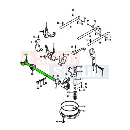 Maruti 800 sebváltó működtető villa tengely 25510-84301
