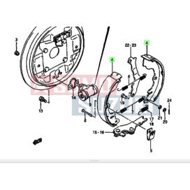 Maruti hátsó fékpofa garnitúra laprugóshoz 53210-84010
