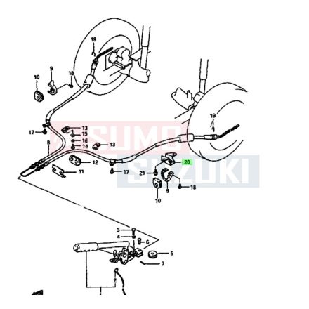 Maruti 800 kézifék bowden tartó konzol bal 54511-84000