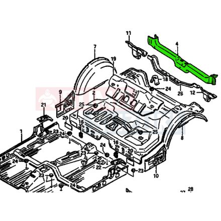 Maruti 800 fenéklemez zárórész 65420-84000