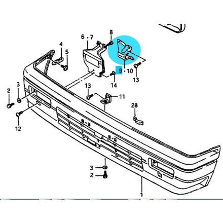 Maruti első lökhárító tartó, jobb 71715-84400