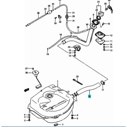 Maruti alsó benzin beöntő gumi cső 89241-84000