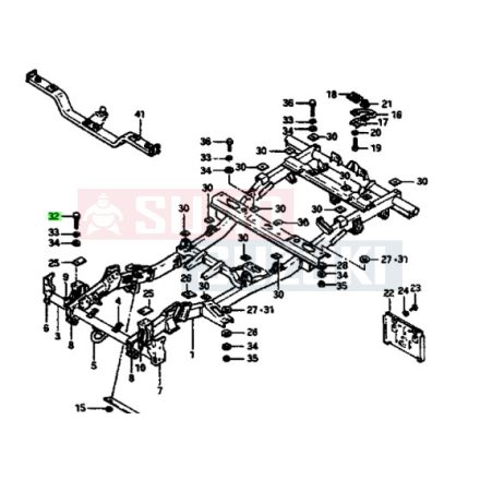 Suzuki Samurai SJ410 alváz csavar gyári 01500-10407
