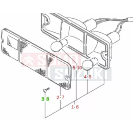 Suzuki Carry hátsó lámpa csavar gyári 03111-0520A