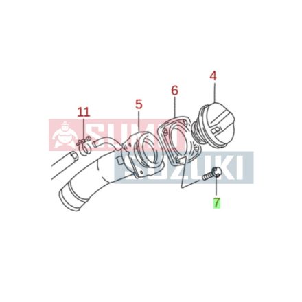 Suzuki Csavar Benzin beöntő csőhöz  09116-05014 4db