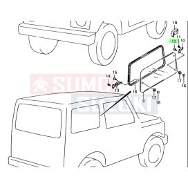   Suzuki Samurai SJ413 hátsó ablak rögzítő csavar 09125-05117