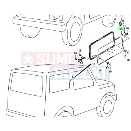 Suzuki Samurai SJ413 hátsó ablak rögzítő csavar 09125-05117
