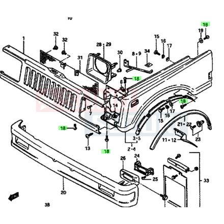 Suzuki Samurai sárvédő rögzítő csavar 09125-06036