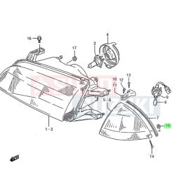   Suzuki fényszóró és hátsó lámpa műanyag anya 09148-04021