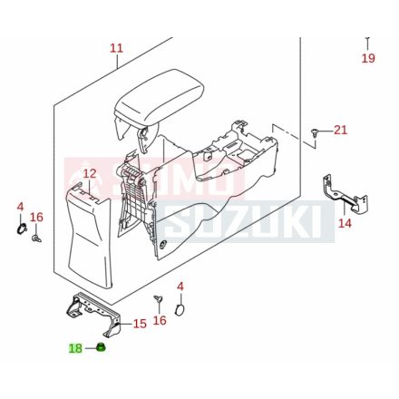 Középkonzol Kartámasz rögzítő anya 09159-06076