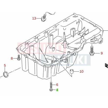 Suzuki olajteknő tartó anya 09159-06077