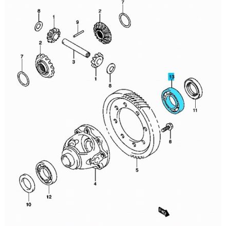 Suzuki differenciálmű csapágy, bal 09262-35038