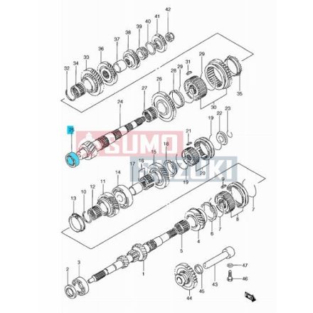 Suzuki Swift 1,0-1,3, Alto 2000-2006, Ignis 1,3, Swift 1,3 2005->, WagonR váltó sebességváltó csapágy 09265-25036