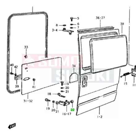 Suzuki Carry hátsó ajtó gumi ütköző 09321-10002
