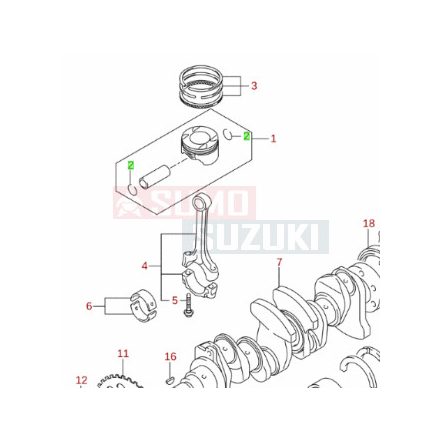 Suzuki Ignis Swift zéger dugattyú csapszeg 09381-17005