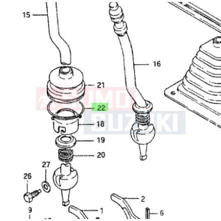 Suzuki Samurai osztómű fokozatváltó gumiharang bilincs 09401-50402