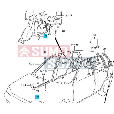 Suzuki Swift 1990-1998 patent (benyomós, szürke, nagy) utastérben kerékjáratnál 09409-07321-T01