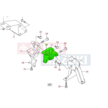 Suzuki Swift 2005-2010 motortartó konzol 11740-63J00