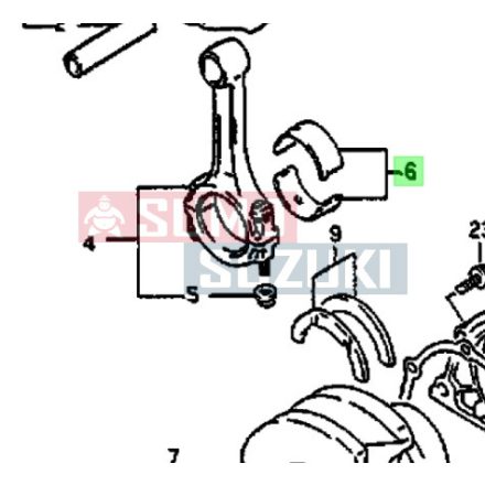 Suzuki Samurai SJ413,Swift,WR+ Con Rod Bearing 1Pair 1st Oversize (Original Suzuki) 12100-82810-0,25