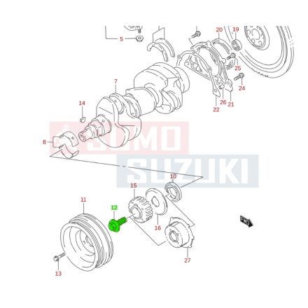 Suzuki Swift főtengely csavar 12619-53B01