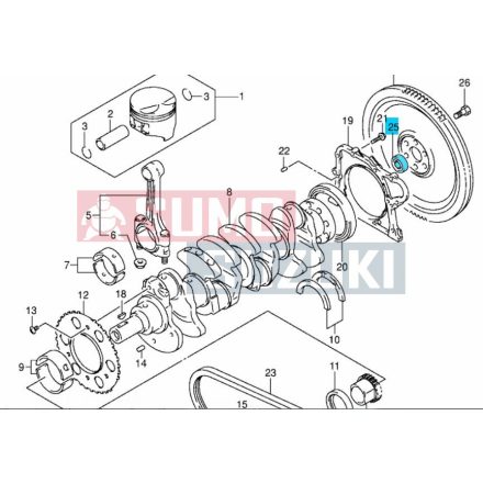 Suzuki csapágy lendkerékbe (főtengely végén) utángyártott 12623-71C00, 12623-71C01