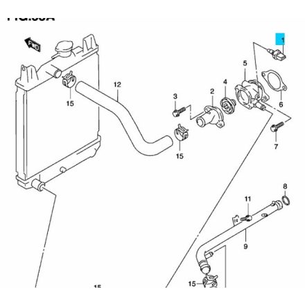 Suzuki Swift 1,3 16v ->2003, Wagon R (nem VVT) vízhőfok vízhőmérséklet érzékelő 13650-50F10