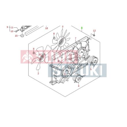 Suzuki Vitara 2015->,SX4/S-Cross 2016-> 1,0,1,4 Engine Cooling Fan Assy 17100-60R00