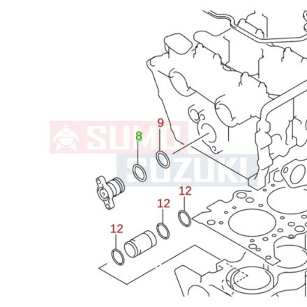 Suzuki Swift 2005-> Ignis Olajpumpa vízkivezetés sapka O gyűrű 17852-54D00