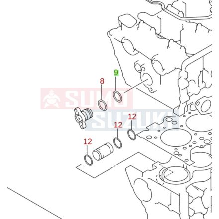 Suzuki Swift 2005-> Ignis Olajpumpa vízkivezetés sapka O gyűrű 17583-54D00