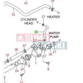   Suzuki Swift 2005-> Water Bypass Hose (Original Suzuki) 17698-62J00