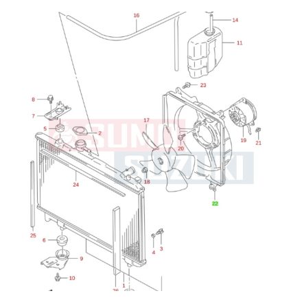 Suzuki Baleno 1995-2002 ventillátor ház 17760-63G00