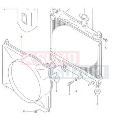 Suzuki Grand Vitara SQ420V hűtőventillátor keret 17761-77EA0